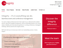 Tablet Screenshot of integrity-events.com